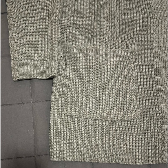 SOLD! THE BEACH PEOPLE Gray Twin Palms Chunky Knit Open Front Cardigan XL/2XL - Picture 7 of 16